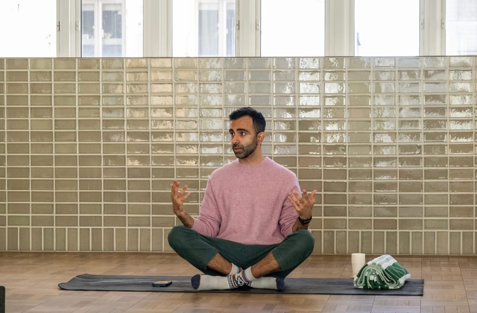 Ryan Samtani facilitating a collaborative breathwork session